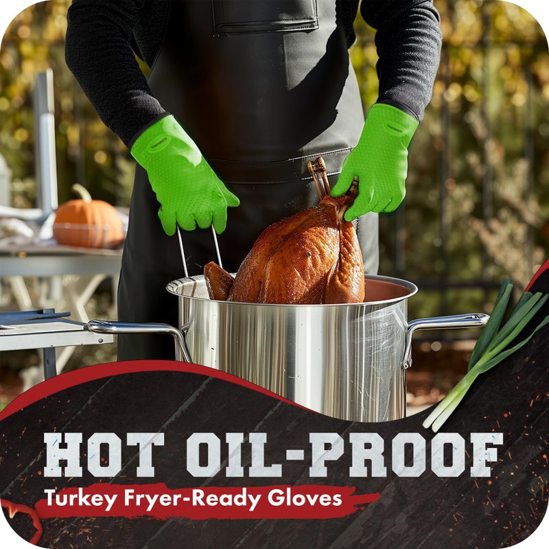 KITCHEN PERFECTION Silicone Smoker Oven Gloves -Extreme Heat Resistant BBQ Gloves-Handle Hot Food Right on Your Grill Fryer&Pit|Waterproof Grilling Cooking Baking Mitts |Superior Value Set +2 Bonuses - Image 5